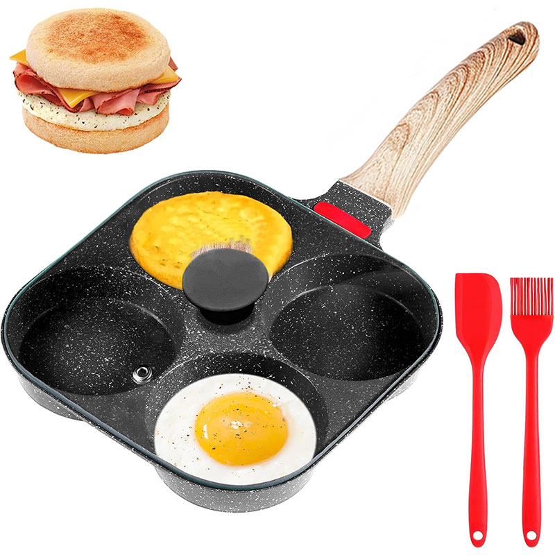 Mini Pancake Griddle - مقلاة البيض العميقة مع غطاء 4-كوب