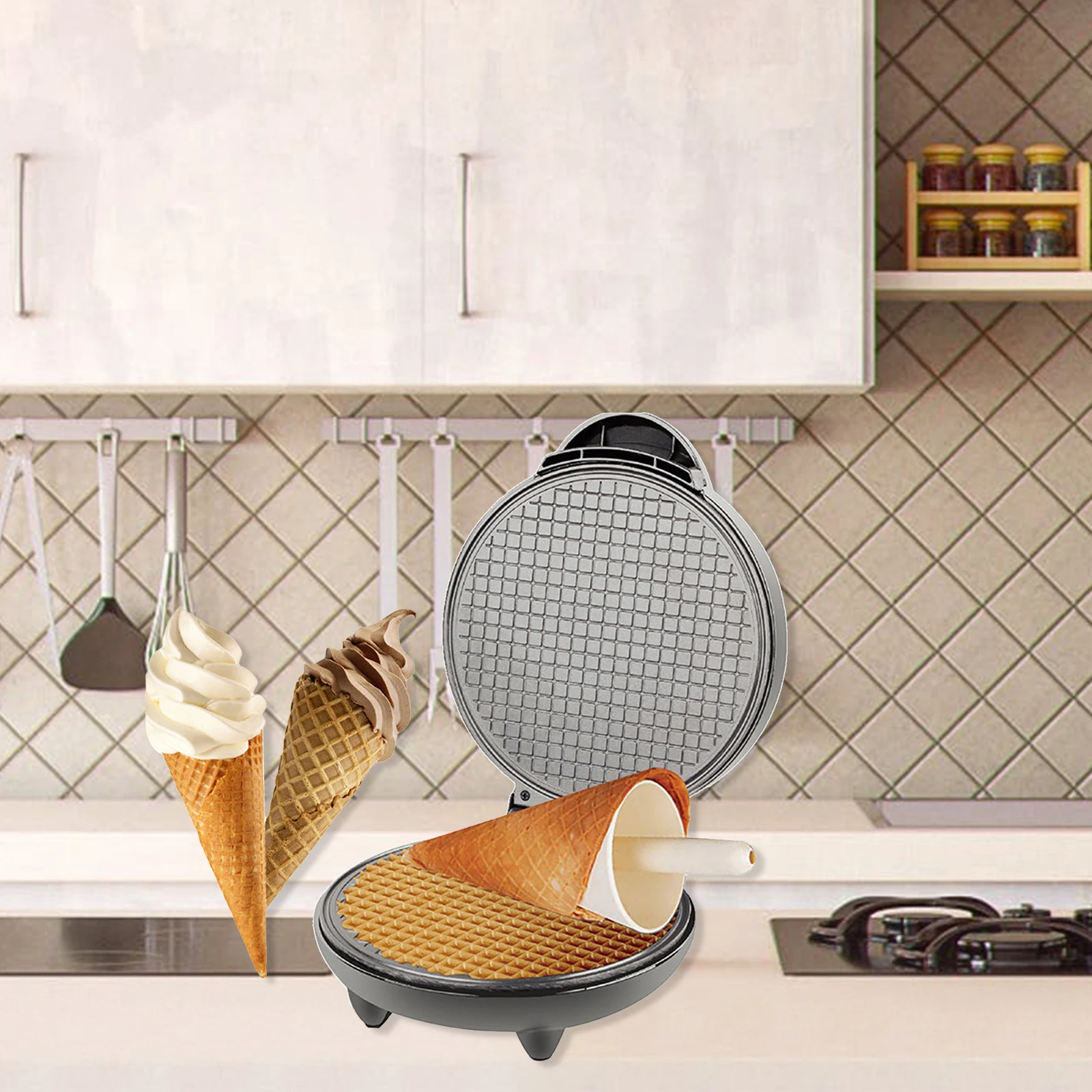 1200 واط صانع الوافل غير لاصقة - مراجعة Egg Waffle Pan وسعره